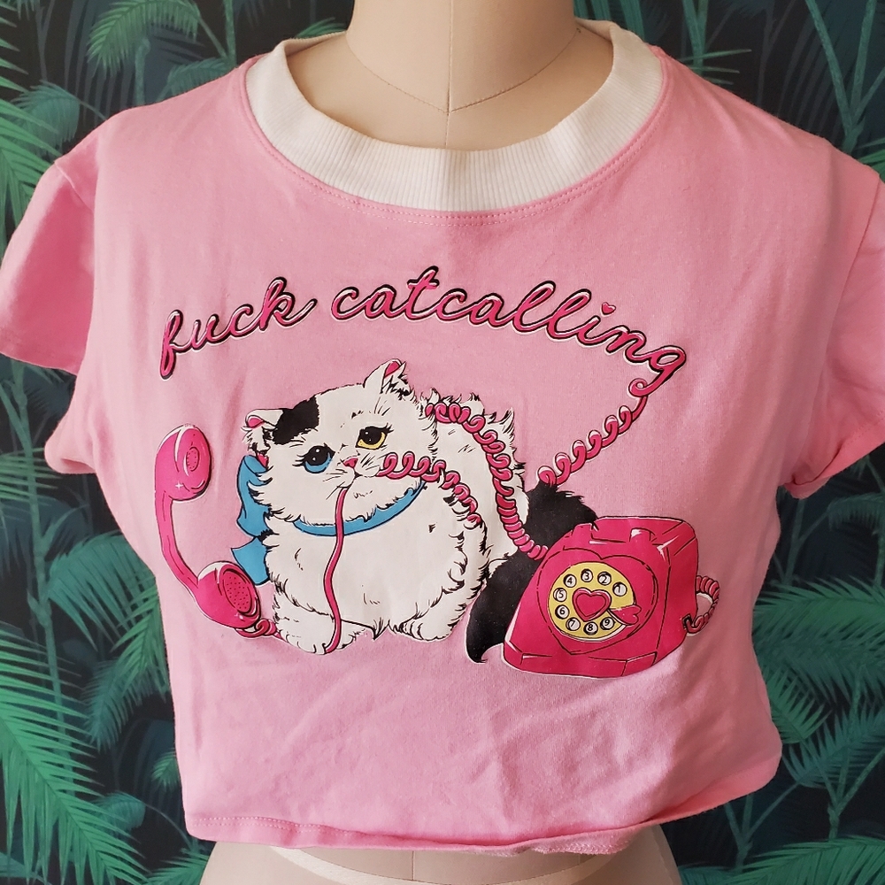 Chrissa Sparkles Fuck Catcalling Crop Top Tee